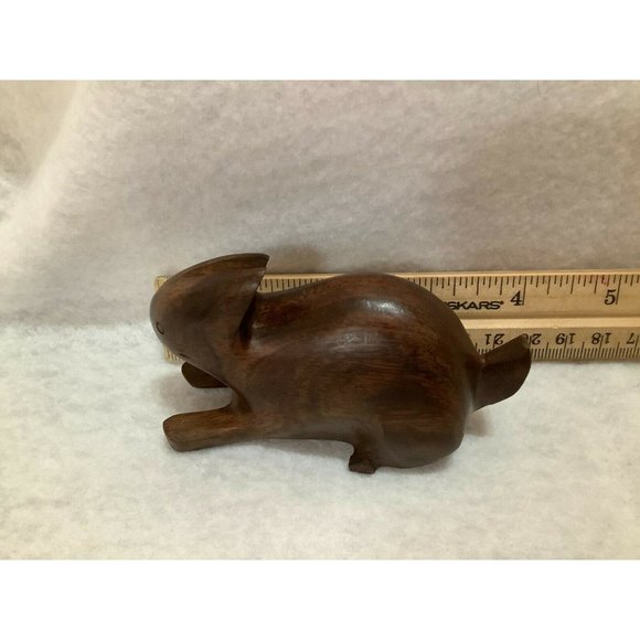 Hand Carved Wood Rabbit Figurine - Picture 8 of 8